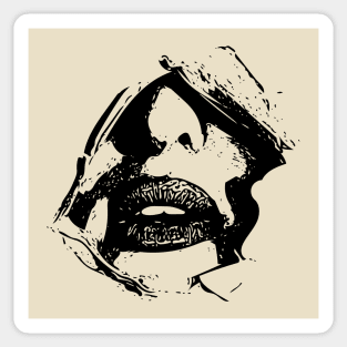 Torn Paper Female Face Sticker